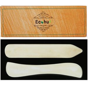ecohu bone folder & creaser tool – 2pcs – scoring, folding for origami, paper crafts, bookbinding, leather crafts and card making & folding paper
