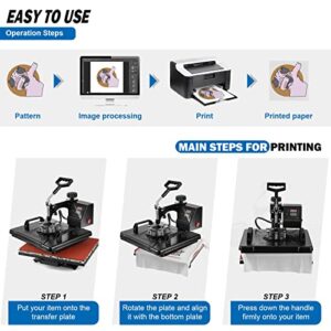 TOPDEEP 5 in 1 Heat Press Machine, 12x15 inch Swing Away Heat Press for Sublimation, T Shirt Pressing Machine Multifunction, Heat Press Transfer Machine Combo for T-Shirt Hat Cap Mug Plate Cap