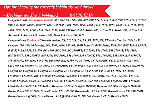 144pcs Prewound Bobbins Size A for Domestic Sewing/Embroidery Machines, Compatible with Brother Machines, Plastic Sided, Size A, Class 15, 15J, SA156, White Color, 100% Polyester, 60S/2 100 Yards