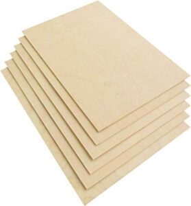 premium baltic birch plywood,3 mm 1/8″x 12″x 18″ thin wood 6 flat sheets with b/bb grade veneer for diy arts and crafts,woodworking,scroll sawing projects,painting,drawing,laser cutting projects