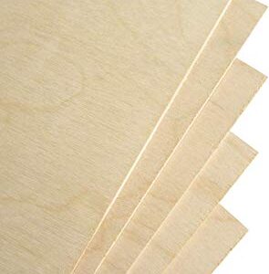 Premium Baltic Birch Plywood,3 mm 1/8"x 12"x 18" Thin Wood 6 Flat Sheets with B/BB Grade Veneer for DIY Arts and Crafts,Woodworking,Scroll Sawing Projects,Painting,Drawing,Laser Cutting Projects