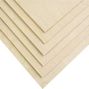 Premium Baltic Birch Plywood,3 mm 1/8"x 12"x 18" Thin Wood 6 Flat Sheets with B/BB Grade Veneer for DIY Arts and Crafts,Woodworking,Scroll Sawing Projects,Painting,Drawing,Laser Cutting Projects
