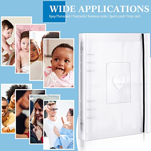 Mini Photo Album with 20 Pcs Inner 6 Ring Photocard Binder A5 Kpop Photocard Holder Book Photo Card Holders Photo Album Folder Clear Photocard Sleeves for Business Card, or Picture (4 Photo Style)