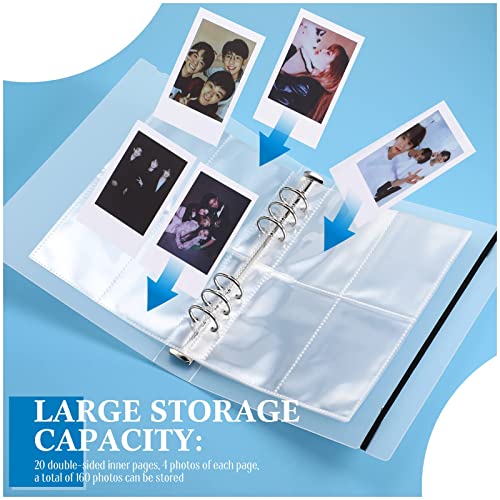 Mini Photo Album with 20 Pcs Inner 6 Ring Photocard Binder A5 Kpop Photocard Holder Book Photo Card Holders Photo Album Folder Clear Photocard Sleeves for Business Card, or Picture (4 Photo Style)