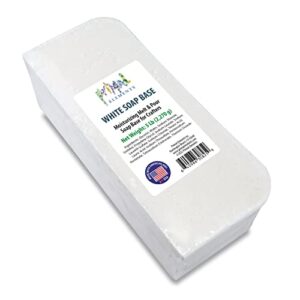 primal elements white soap base – moisturizing melt and pour glycerin soap base for crafting and soap making, vegan, cruelty free, easy to cut, unscented – 5 pound