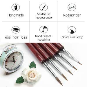 Professional Sable Hair Detail Paint Brush Set - 6 Miniature Art Brushes for Fine Detailing & Art Painting - Acrylic, Watercolor, Oil - Miniatures, Models.