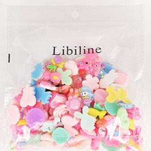 LibiIine 100pcs Mix Lots Flatback Resin Buttons Flat Back Scrapbooking Resin Flatback Craft