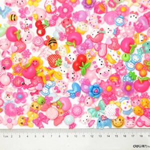 LibiIine 100pcs Mix Lots Flatback Resin Buttons Flat Back Scrapbooking Resin Flatback Craft