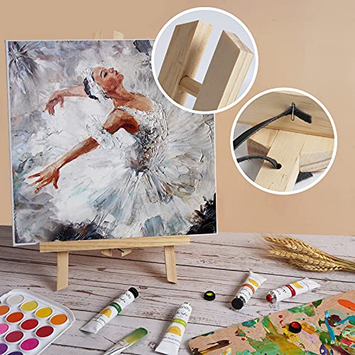 CONDA 12 Pack 11.8" Tabletop Easel, Portable A-Frame Tripod Tabletop Easel Set for Painting Party & Displaying Canvases, Photos, Display Tripod Holder Stand for Students Kids Beginners