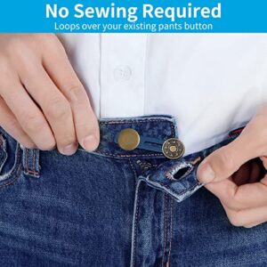 12PCS Pants Button Extender, Waist Button Extenders for Jeans, Waist Extenders for Pants for Women Men, No Sewing Instant Waistband Extension 1-1.8 Inches