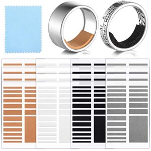 16 sheets invisible ring size adjuster with 2 pieces plastic ring guard ring size adjuster for loose jewelry rings guard tightener, spacer, sizer, fixing wide rings, 4 colors, 2 kinds of thickness