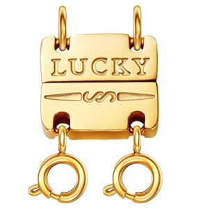 dailyacc lucky necklace layering clasp 18k gold and silver strong multiple necklace clasps for layered separator