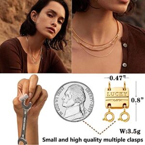 Dailyacc Lucky Necklace Layering Clasp 18K Gold and Silver Strong Multiple Necklace Clasps For Layered Separator