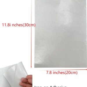 PLANTIONAL Double Sided Iron On Adhesive Sheets: 20 PCS Heavy Weight A4 Size Double-Sided Press-on Patch Heat Melt Fabric Glue Sheet Permanent Fusible Adhesive Sheets