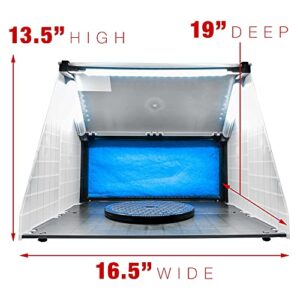 Master Airbrush Brand Lighted Portable Hobby Airbrush Spray Booth with LED Lighting for Painting All Art, Cake, Craft, Hobby, Nails, T-Shirts & More. Includes 6 Foot Exhaust Extension Hose