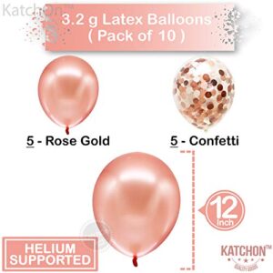 KatchOn, Sweet 16 Balloons Rose Gold - 40 Inch | Sweet 16 Birthday Decorations | Rose Gold 16 Balloon Numbers with Confetti Balloons | Sweet Sixteen Balloons | 16th Birthday Decorations for Girls