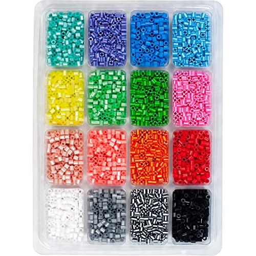 Perler Beads Stripes And Pearls Assorted Fuse Beads Tray For Kids Crafts, 4000 pcs