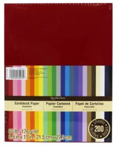 recollections cardstock paper, essentials 20 colors – 200 sheets 8-1/2 x 11