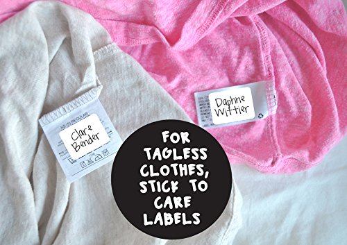 Clothing Labels, Name Labels for Masks, Washer and Dryer Safe, No Iron, Kids Labels for Daycare, Nursing Home Labels, Washable, Write-On, Made in The USA