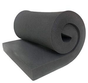 aktrading co. certipur-us certified charcoal rubber foam sheet cushion (seat replacement, upholstery sheet, foam padding, acoustic foam sheet) – 1″h x 24″w x 72″l