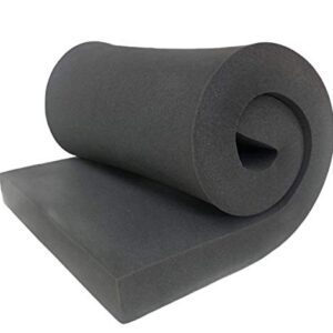 AKTRADING CO. CertiPUR-US Certified Charcoal Rubber Foam Sheet Cushion (Seat Replacement, Upholstery Sheet, Foam Padding, Acoustic Foam Sheet) - 1"H X 24"W X 72"L