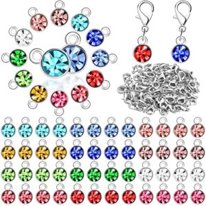 120 pieces charms for jewelry making birthstone charms earring charms flower charms silver charms bling charms enamel charms for jewelry making earring accessory, 12 colors (multiple color)