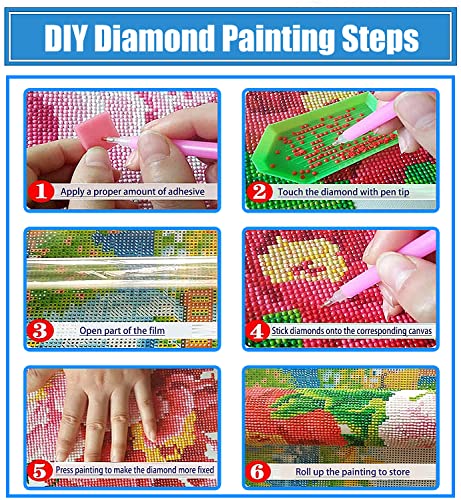 Suyaloo Flowers Diamond Painting Kits for Adults - 5D Diamond Art Kits for Adults Kids Beginner,DIY Full Drill Diamond Dots Rhinestone Diamond Arts Kits for Home Wall Decor Gifts 12x16inch