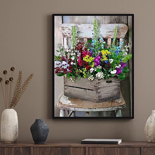 Suyaloo Flowers Diamond Painting Kits for Adults - 5D Diamond Art Kits for Adults Kids Beginner,DIY Full Drill Diamond Dots Rhinestone Diamond Arts Kits for Home Wall Decor Gifts 12x16inch