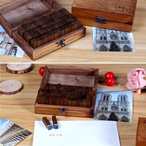 UCEC Letter Stamps, 70pcs Alphabet Stamps Vintage Wooden Rubber Letter Number and Symbol Stamp Set for DIY Craft Card Making Happy Planner Scrapbooking Supplies