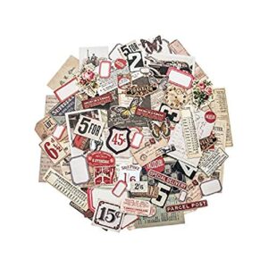 ephemera pack – snippets by tim holtz idea-ology, various sizes, 111 pieces (th93564)