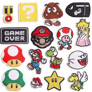 decorative patches,16pcs iron on patches for clothing, embroidered sew on super cute cartoon anime patches for kids jackets, shirts, backpacks