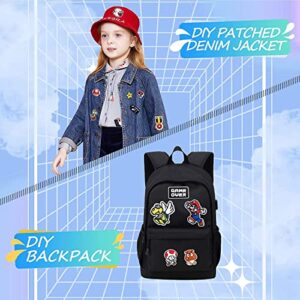Decorative Patches,16pcs Iron On Patches for Clothing, Embroidered Sew On Super Cute Cartoon Anime Patches for Kids Jackets, Shirts, Backpacks