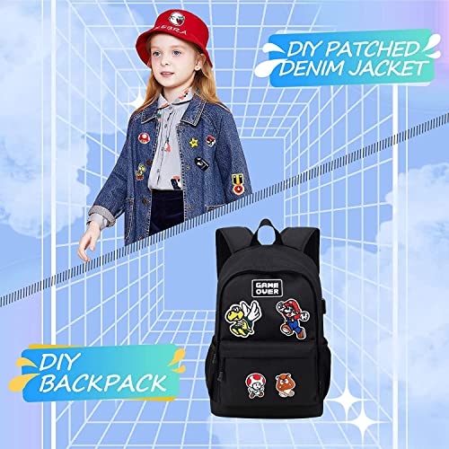 Decorative Patches,16pcs Iron On Patches for Clothing, Embroidered Sew On Super Cute Cartoon Anime Patches for Kids Jackets, Shirts, Backpacks