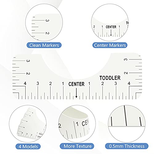 Tshirt Alignment Ruler, Tshirt Alignment Ruler Tool Set, Tshirt Craft Ruler with Guide Tool, T-Shirt Ruler Guide Tshirt Alignment Tool for Vinyl, Htv, Heat Transfer Vinyl[4 Pcs]