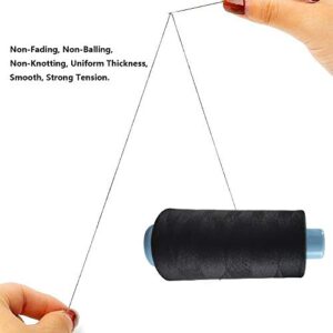 2 Spools Polyester Sewing Thread Spools, 2 Colors White and Black, 3000 Yards Each Spool, 40/2 All-Purpose Connecting Threads for Sewing Machine and Hand Repair Works for Hand & Machine Sewing