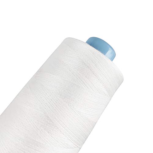 2 Spools Polyester Sewing Thread Spools, 2 Colors White and Black, 3000 Yards Each Spool, 40/2 All-Purpose Connecting Threads for Sewing Machine and Hand Repair Works for Hand & Machine Sewing