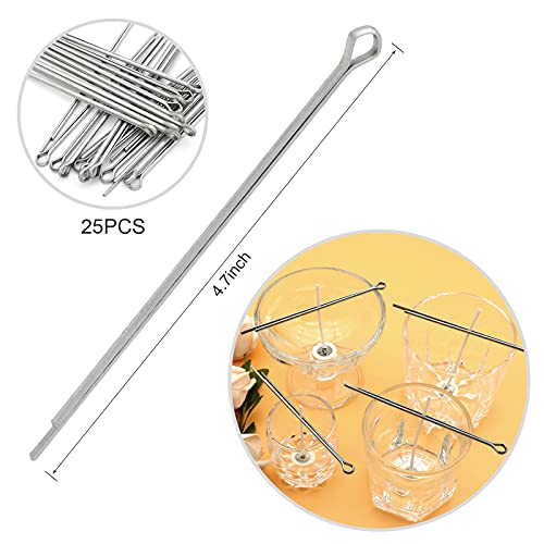 Candel Wick Holders, 4.7 Inch Wick Holders for Candle Making, 25 Pcs Metal Wick Centering Tool