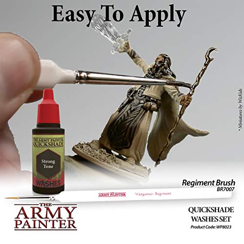 The Army Painter 11 Nontoxic Miniature Paint Washes in Dropper Bottles - Rich Pigment Fluid Acrylic Paint Washes Miniature Painting Kit, Liquid Acrylic Paint Set - Warpaint Quickshade Wash Set