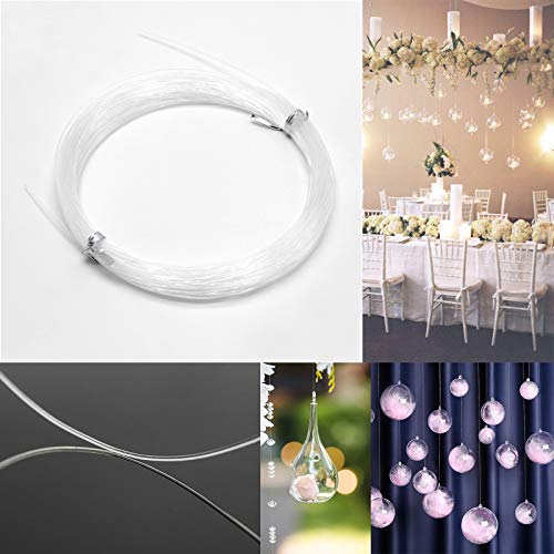 Invisible Hanging Wire Supports Up to 60lbs,98Feet(30M) Clear Picture Wire with 40Pcs Aluminum Crimping Sleeves,Strong Nylon Wire for Hanging Picture Frame,String Light,Christmas Decor