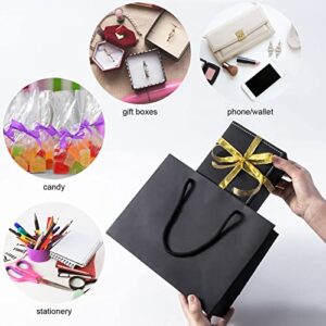 Dasofine Thick Kraft Paper Black Gift Bags with Handles 20pcs, Shopping Bag 9"×4"×7", Reusable Party Favor Bags, Matte Wrapping Bag for Small Business, Retail Stores, Merchandise