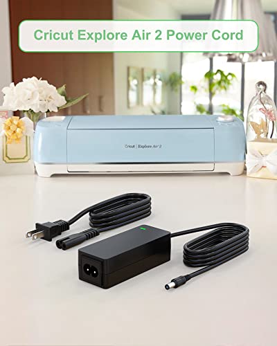 Power Cord for Cricut Explore air 2, Expression 2, Personal Expression Create, Mini, Cake, Explore, Cricut Maker Model: KSAH1800250T1M2 Cutting Charger Power Supply Cord