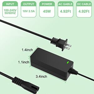 Power Cord for Cricut Explore air 2, Expression 2, Personal Expression Create, Mini, Cake, Explore, Cricut Maker Model: KSAH1800250T1M2 Cutting Charger Power Supply Cord