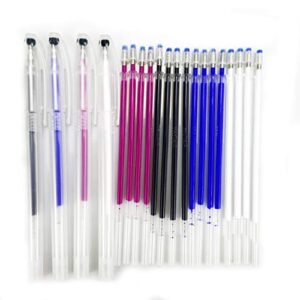 4 piece set,heat erasable fabric marking pens with 16 refills,4 colors heat erasable pens for quilting, sewing and dressmaking