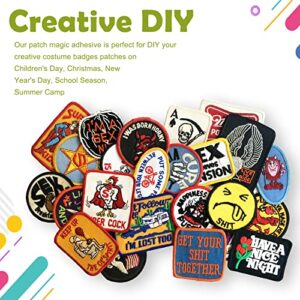 Magic Patch, Patch Magic Adhesive Cut to Fit Freestyle Double-Sided Patch Adhesive Kit (1-Pack) Boy/Girl Scout Patch Adhesive Perfect Decals on Fabric, Clothes, Hats, Bags, and Jeans