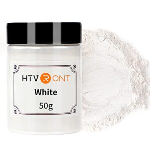 htvront mica powder for epoxy resin – 1.76 oz/50g white mica powder, natural mica pigment powder, non-toxic mica powder for soap making, resin, candle making, bath bomb, slime pigment
