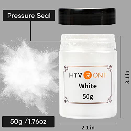 HTVRONT Mica Powder for Epoxy Resin - 1.76 oz/50g White Mica Powder, Natural Mica Pigment Powder, Non-Toxic Mica Powder for Soap Making, Resin, Candle Making, Bath Bomb, Slime Pigment