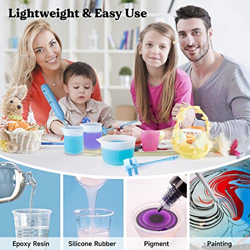 LET'S RESIN Upgraded Resin Mixer Electric, Double Mixing Effect & Speed Control Handheld Epoxy Mixer with Minimizing Bubbles, Rechargeable Resin Supplies for Resin,Liquid Silicone