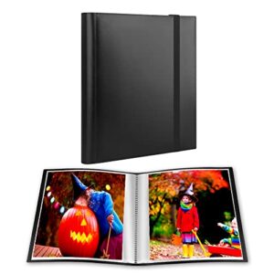 photo album 8×10, 8×10 photo album book holds 68 photos, art portfolio binder for 8 x 10 pictures, photo albums for 8×10 photos, 10×8 sheet protector folder for photos, kids artwork, sketch (black)