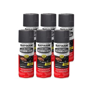 rust-oleum 344713 automotive 2-in-1 rust reform & seal spray, 12 oz, flat black