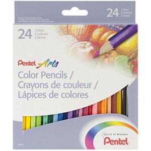 pentel arts colored pencils, assorted colors, set of 24